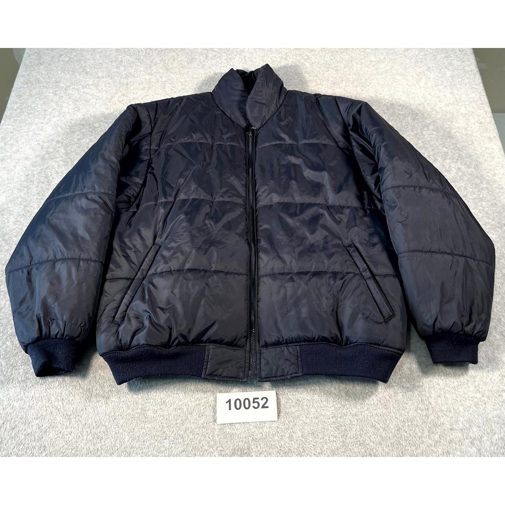 David Taylor Puffer Jacket Men XL Black Insulated Waterproof Ribbed Hem Full Zip